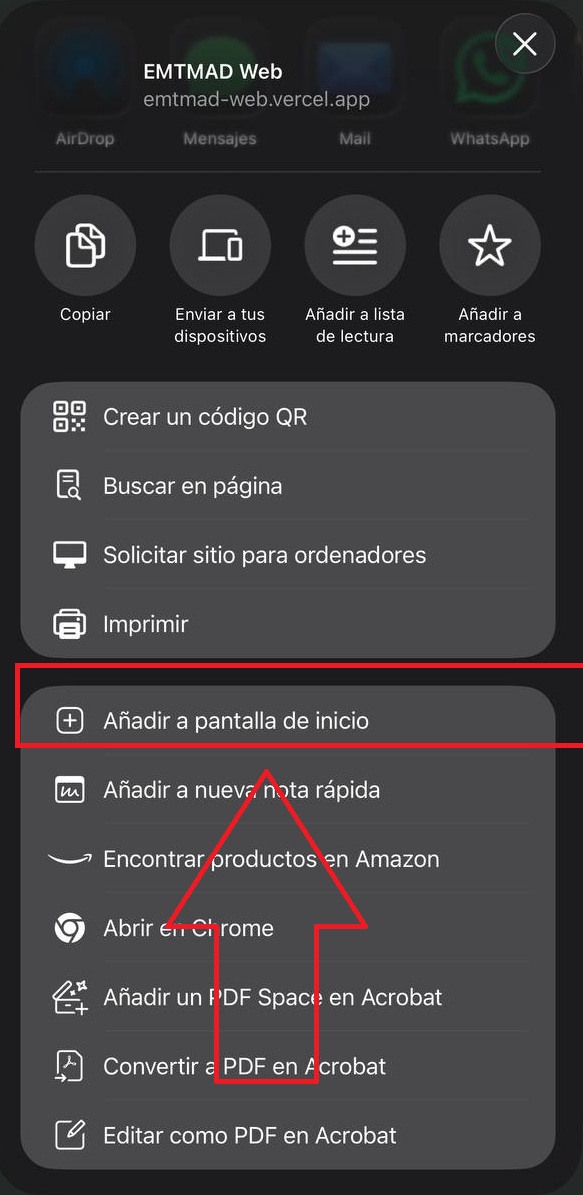 Paso 3 para añadir la app a iPhone